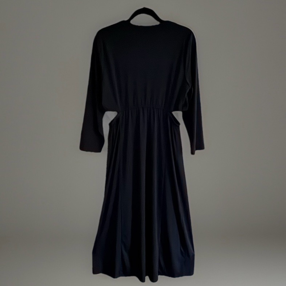 Torrid Black Cutout Maxi Dress Ruched Long Sleeve Bodycon NWT 00 - Picture 2 of 11